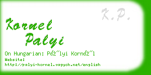 kornel palyi business card